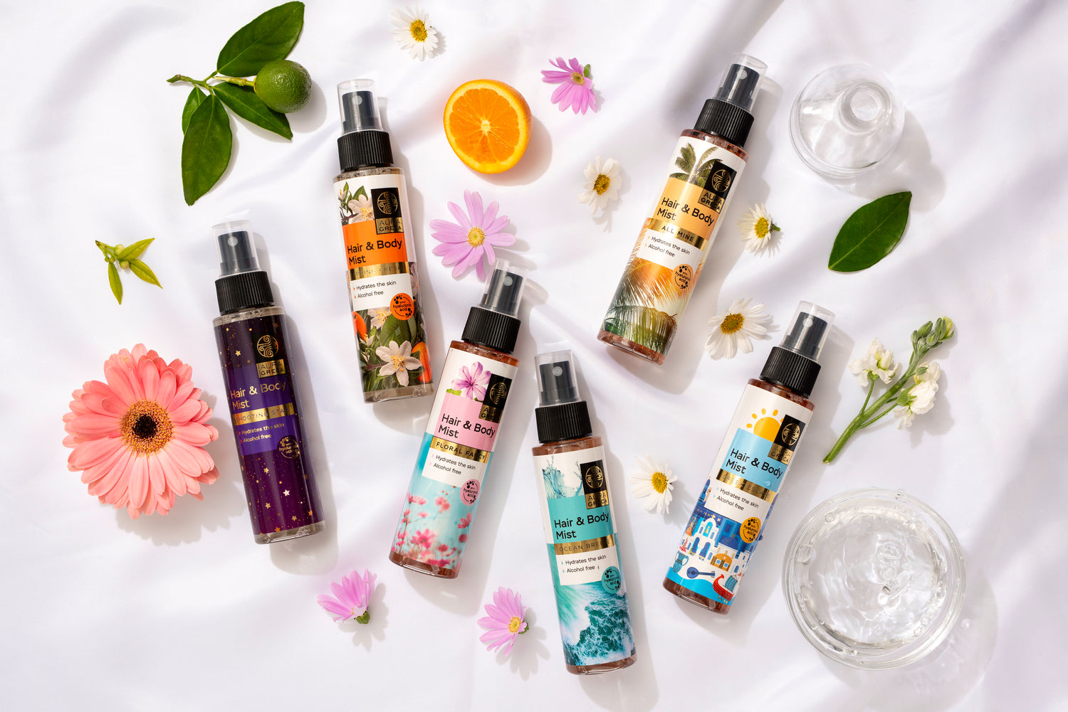 Aura Greca Hair and Body Mists with Hyaluronic Acid